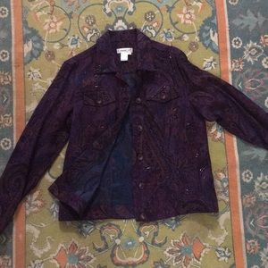 Purple paisley beaded light jacket